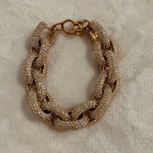 J. Crew Classic Gold Pave Chunky Link Bracelet